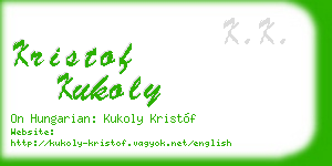 kristof kukoly business card